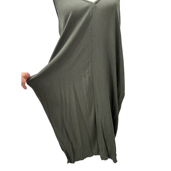 NWT Sage Green Tank Top long Dress By LOVESTITCH ,Loungewear with pockets, Roomy - Picture 2 of 11